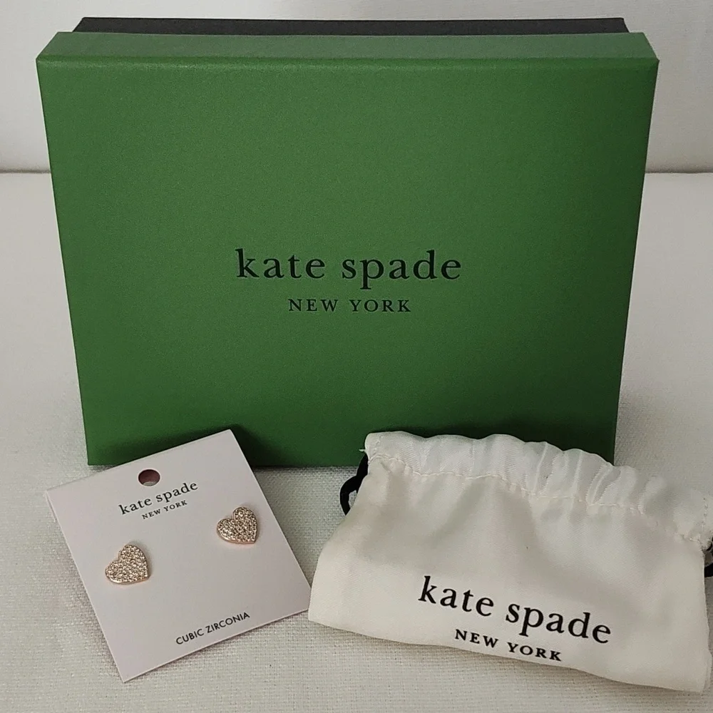 New Kate Spade Heart Earrings Set